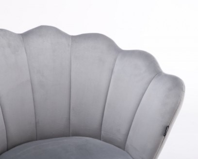 aria fotel muszelka szary siwy - chromowane nogi
